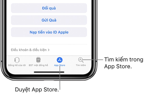 Mở App Store để tải ứng dụng về Apple Watch